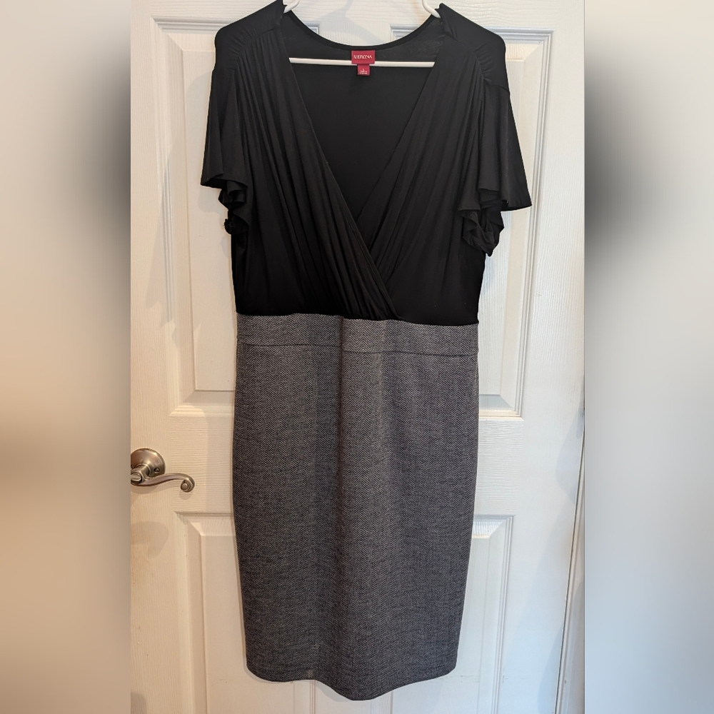 Merona Black and Gray Midi Dress